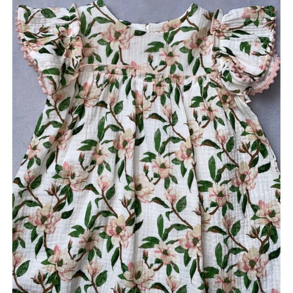 Mud Pie Magnolia Dress gauze pink flower 3T NWT - Picture 3 of 5